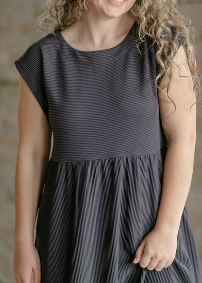 Olivia A-line Solid Midi Dress IC Dresses