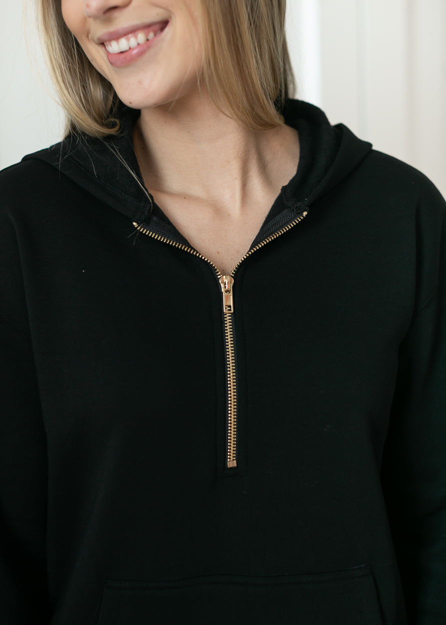 Olympia Black 1/4 Zip Sweatshirt IC Dresses