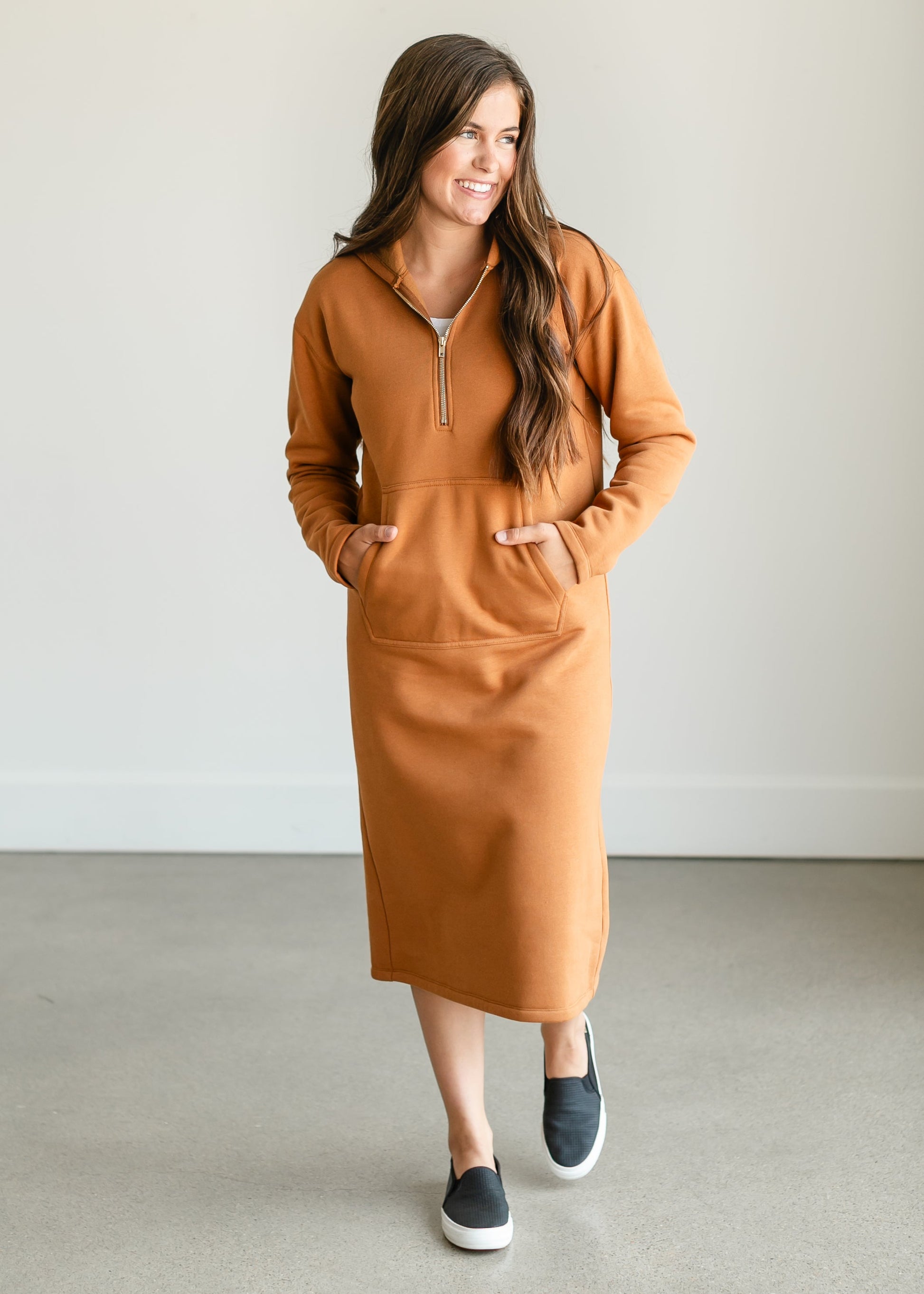 Olympia Zipper Sweatshirt Dress IC Dresses