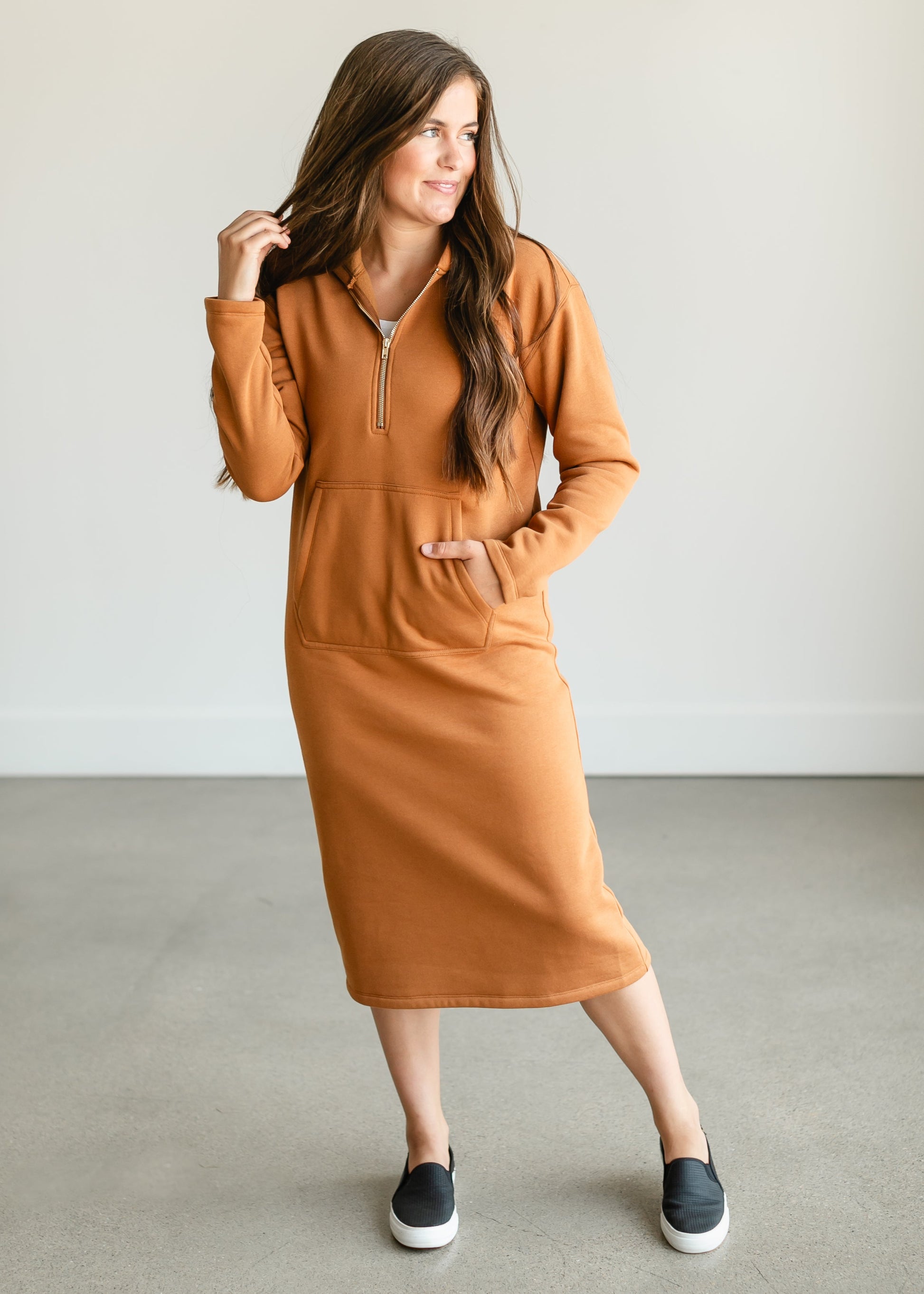 Olympia Zipper Sweatshirt Dress IC Dresses