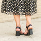 One Band Ankle Strap Block Heel Sandal Shoes