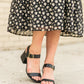 One Band Ankle Strap Block Heel Sandal Shoes