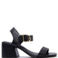One Band Ankle Strap Block Heel Sandal Shoes