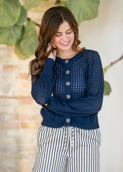 Open Cable Knit Cardigan FF Layering Essentials