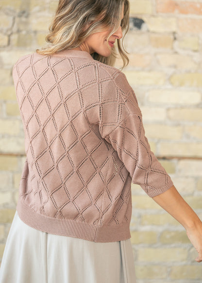 Open Front Pointelle Cardigan FF Layering Essentials