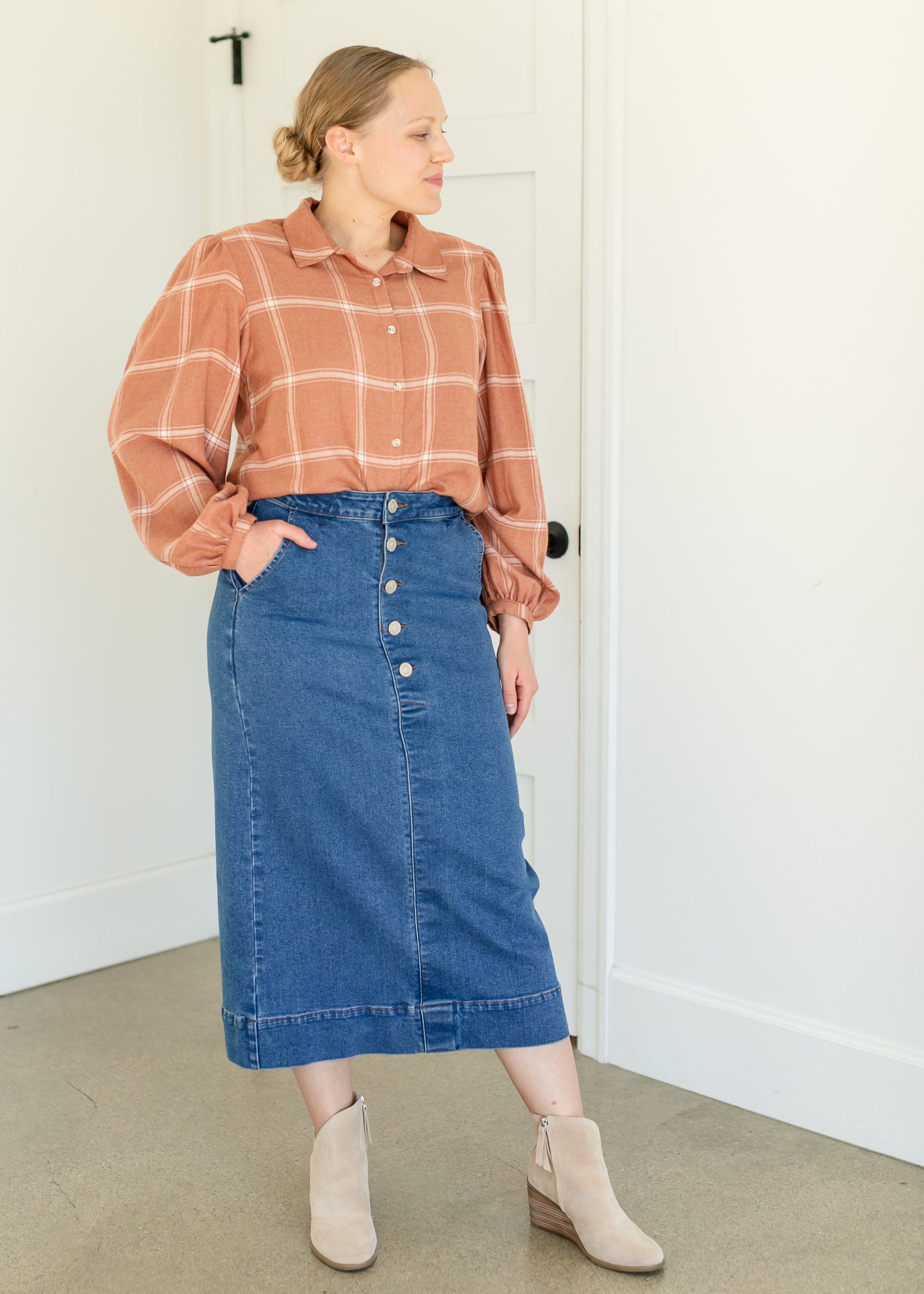 Overland Plaid Button Up Top FF Tops