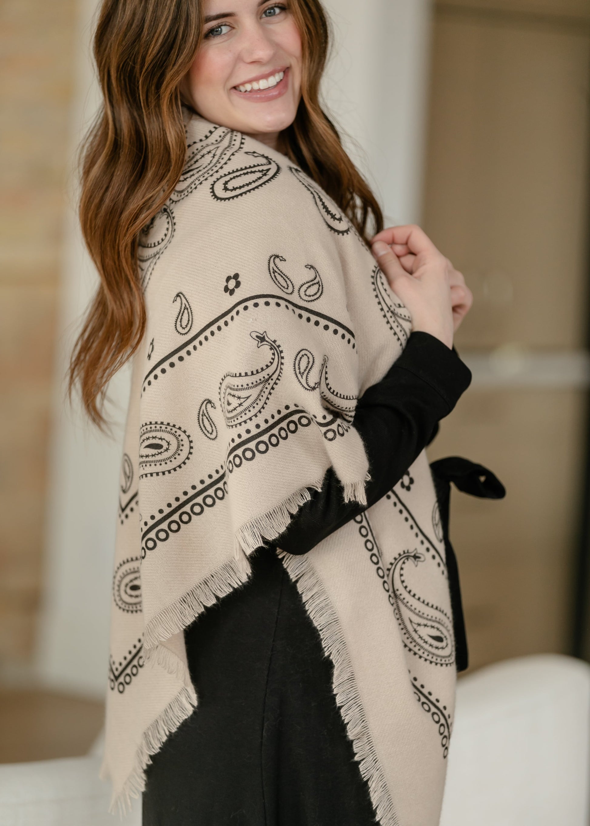 Oversized Bandana Print Square Scarf Accessory