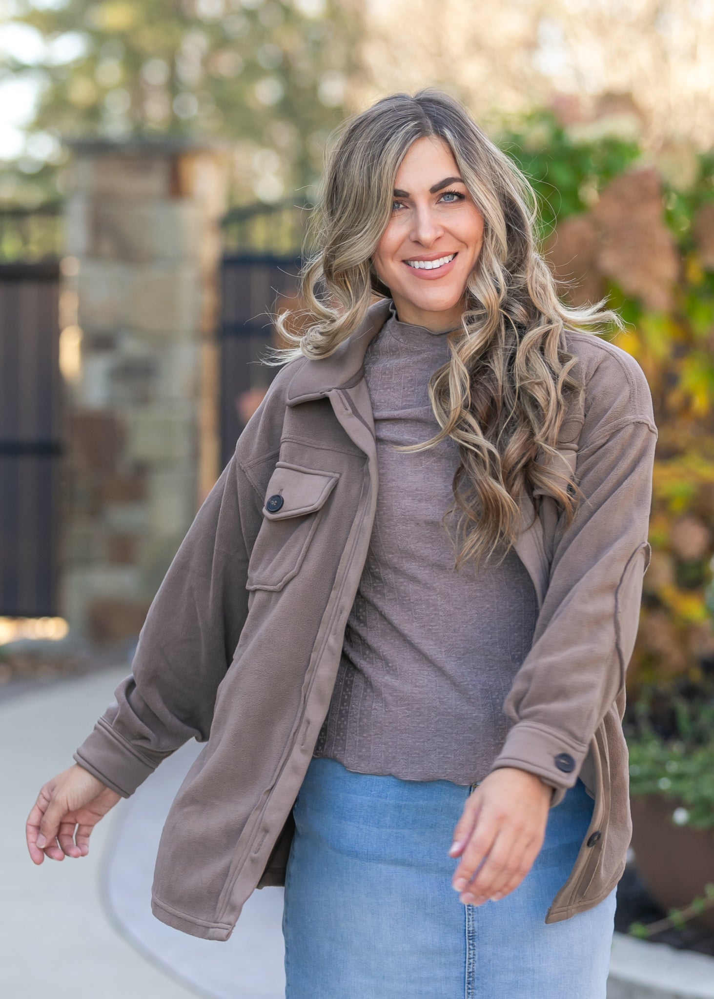 Oversized Fleece Button Up Shacket FF Layering Essentials