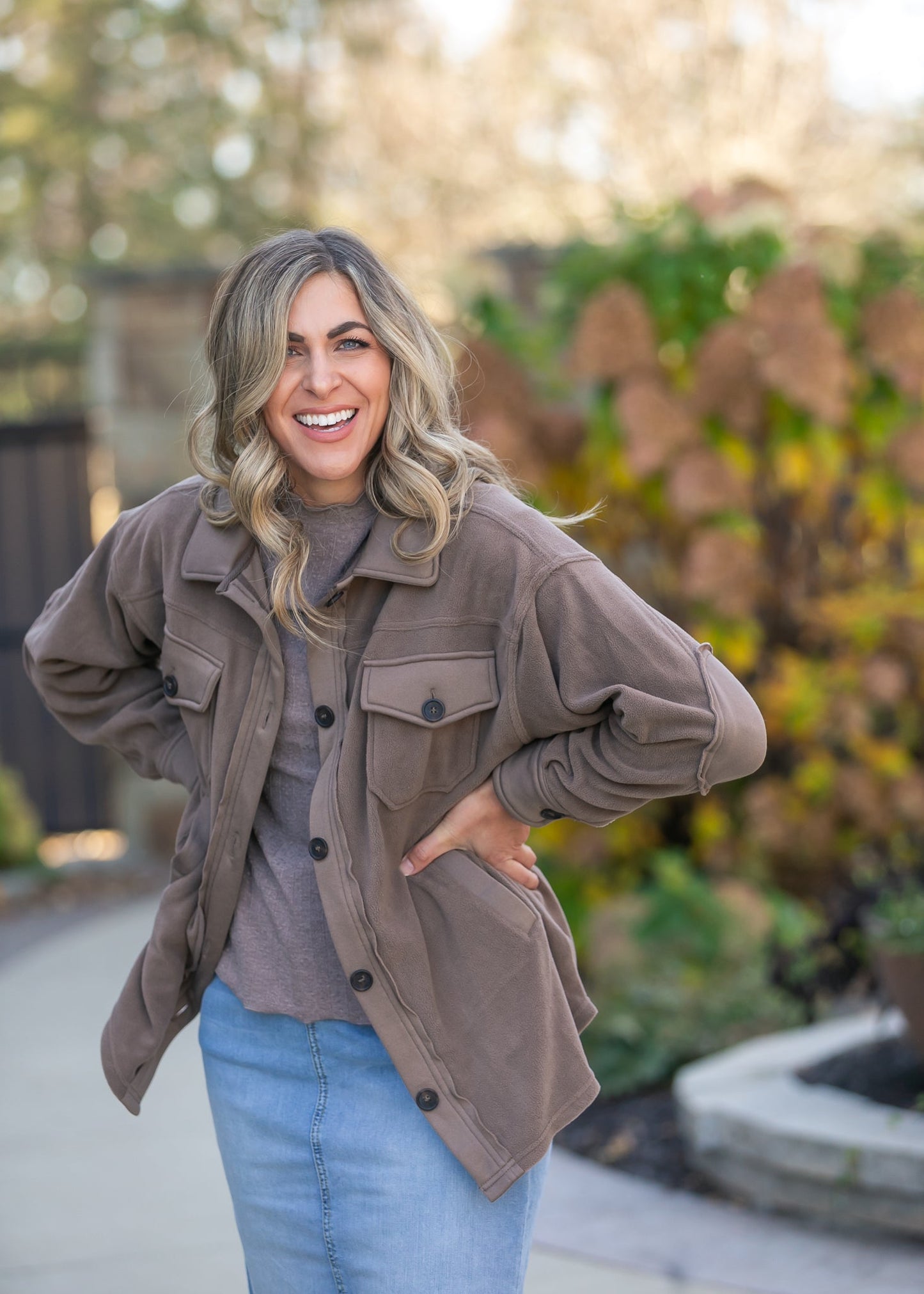 Oversized Fleece Button Up Shacket FF Layering Essentials