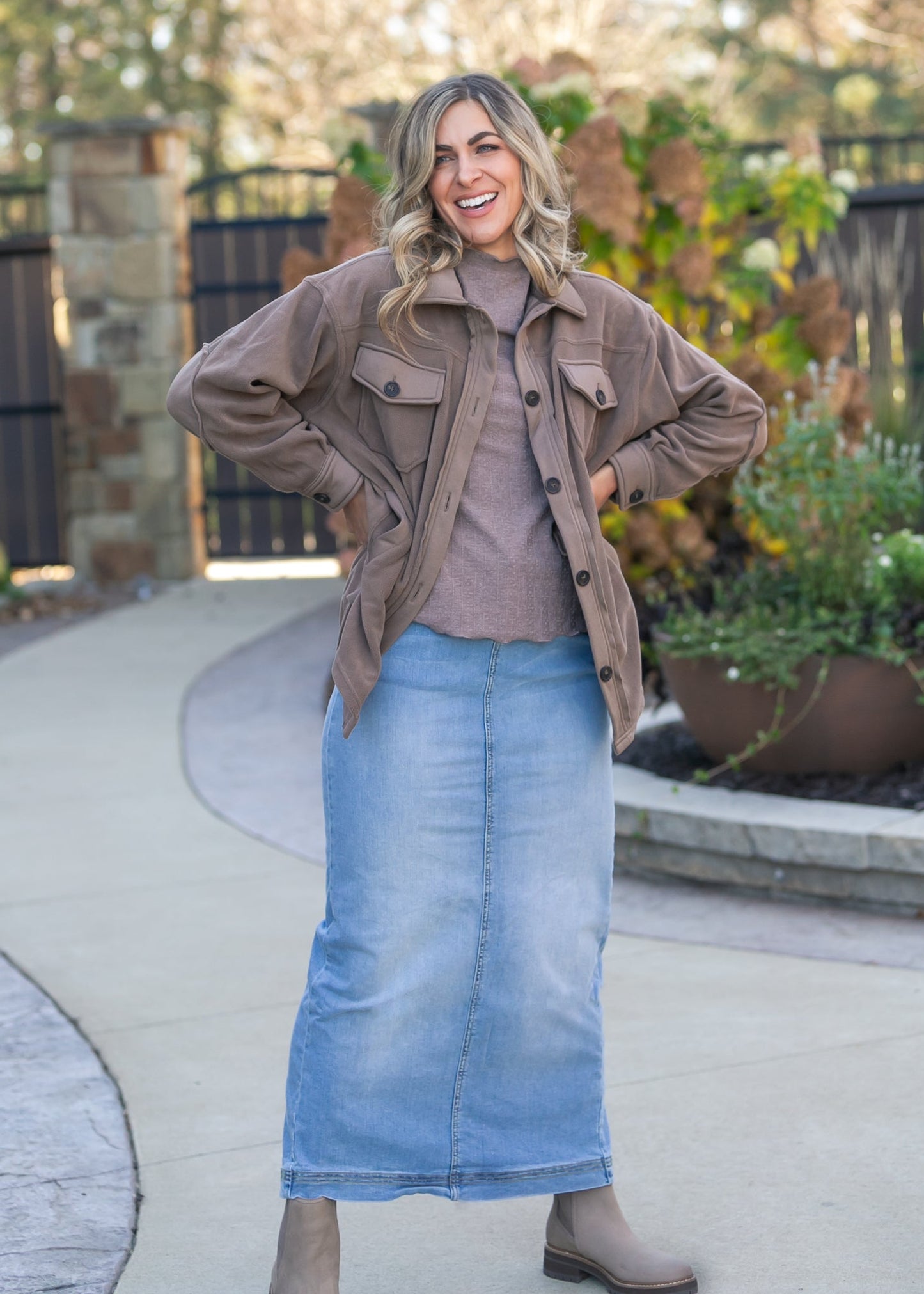 Oversized Fleece Button Up Shacket FF Layering Essentials