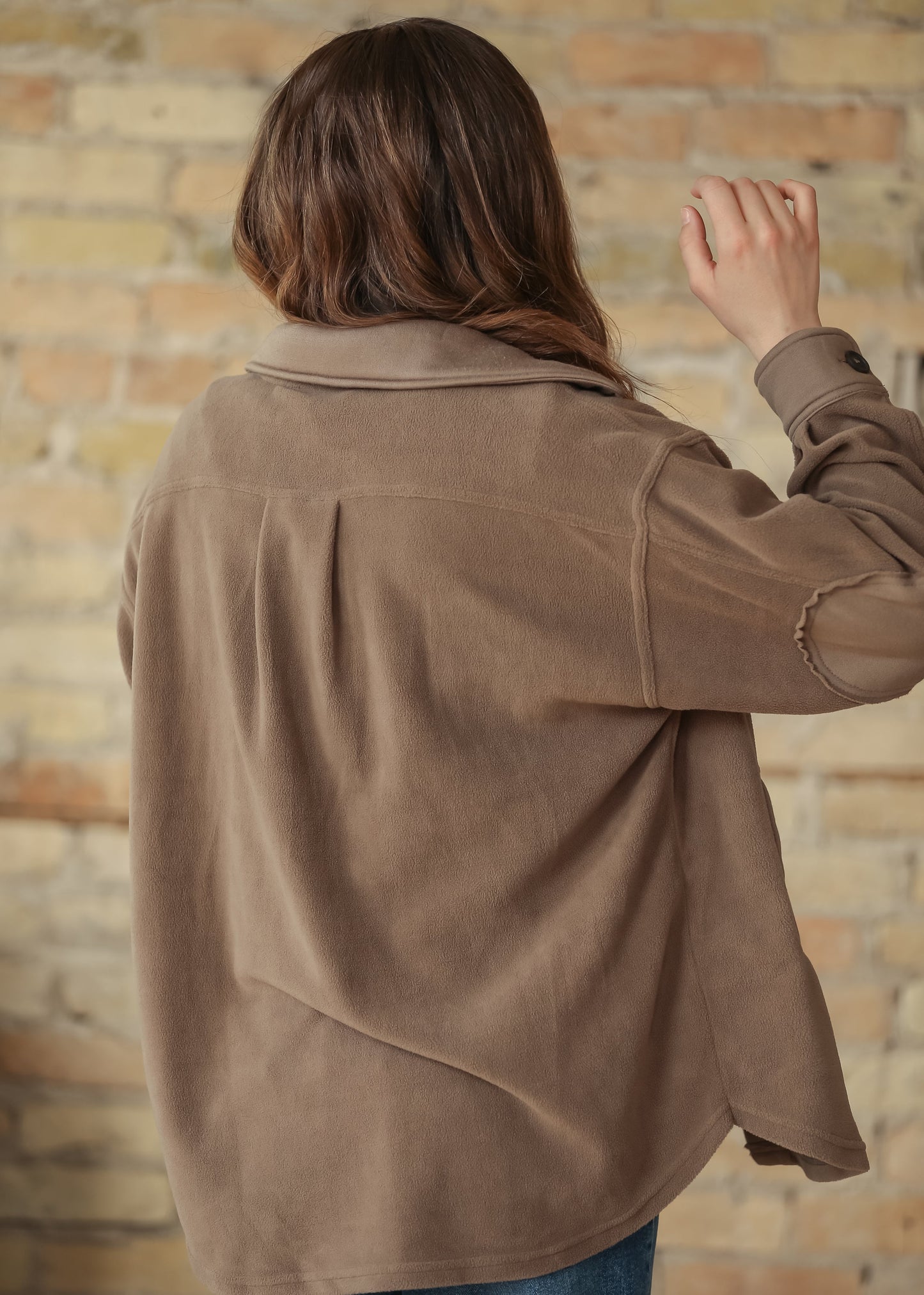 Oversized Fleece Button Up Shacket FF Layering Essentials