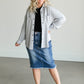 Oversized Heather Gray Shacket FF Tops