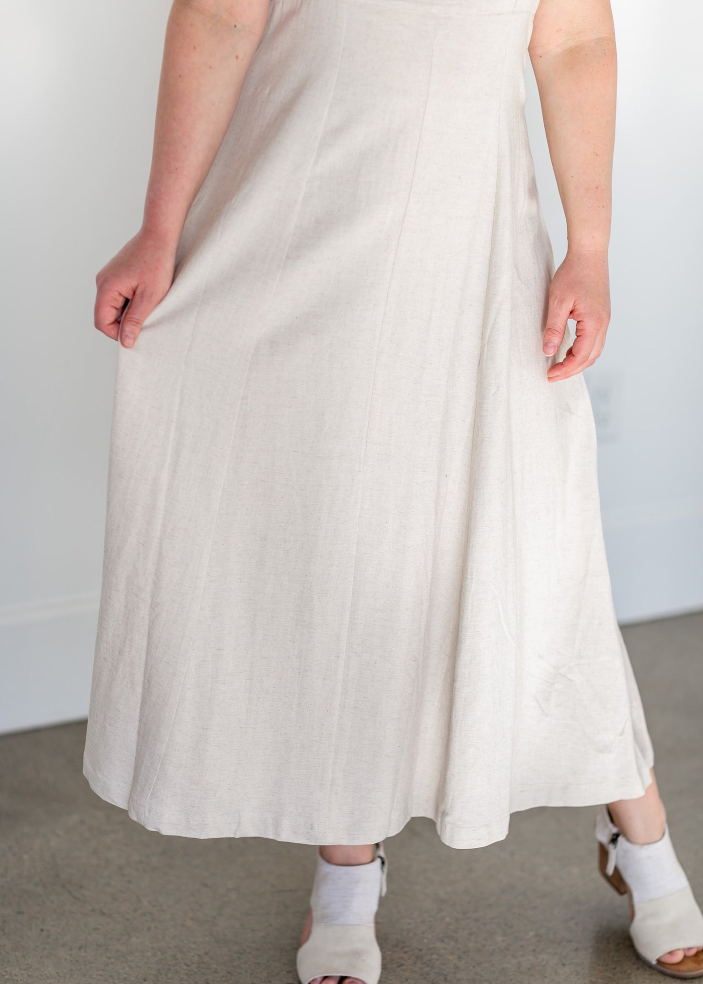 Paneled Sleeveless A-line Maxi Dress Dresses