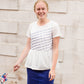 Patriotic Striped Peplum Jersey Top - FINAL SALE FF Tops