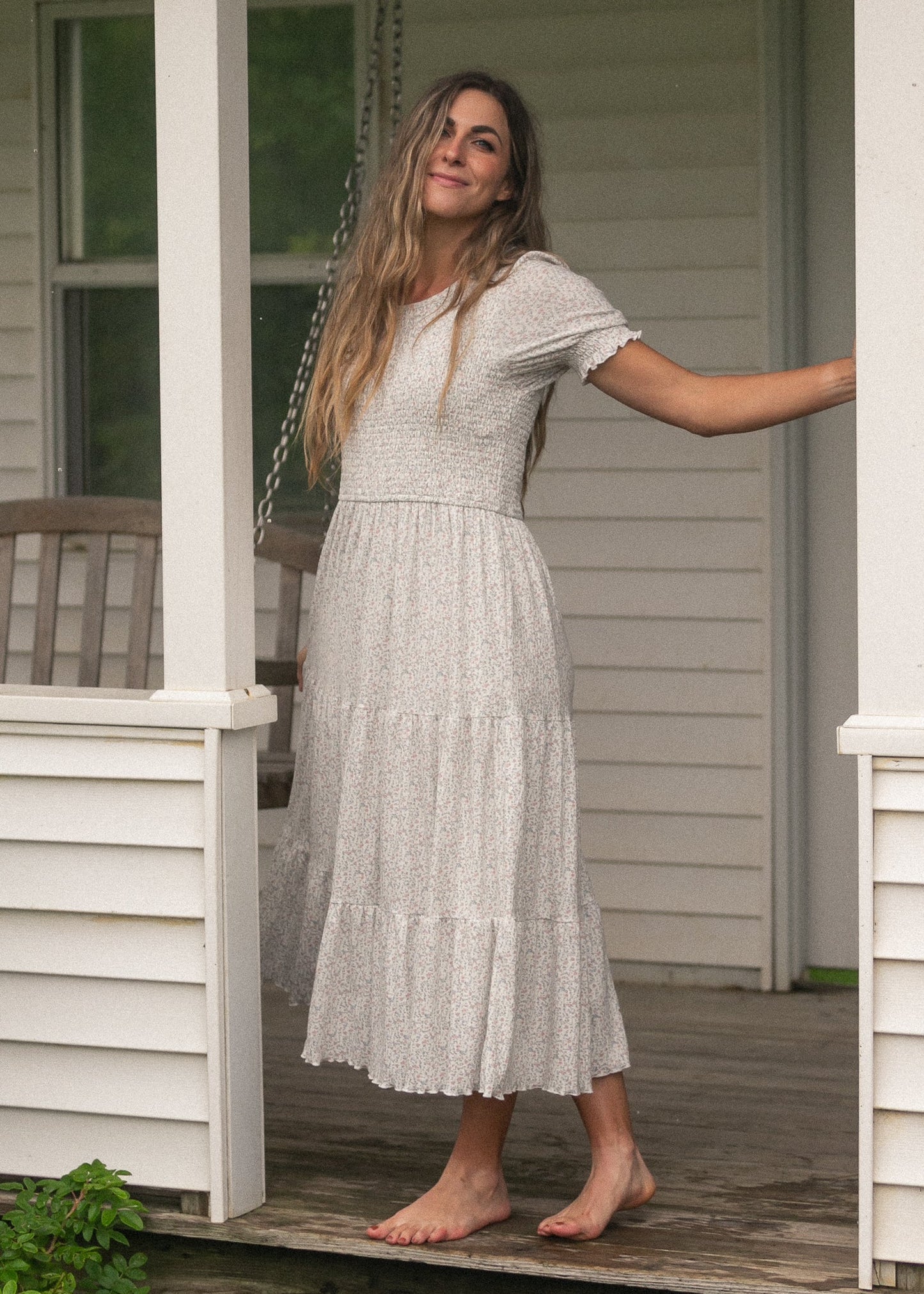 Penelope Smocked Midi Dress IC Dresses