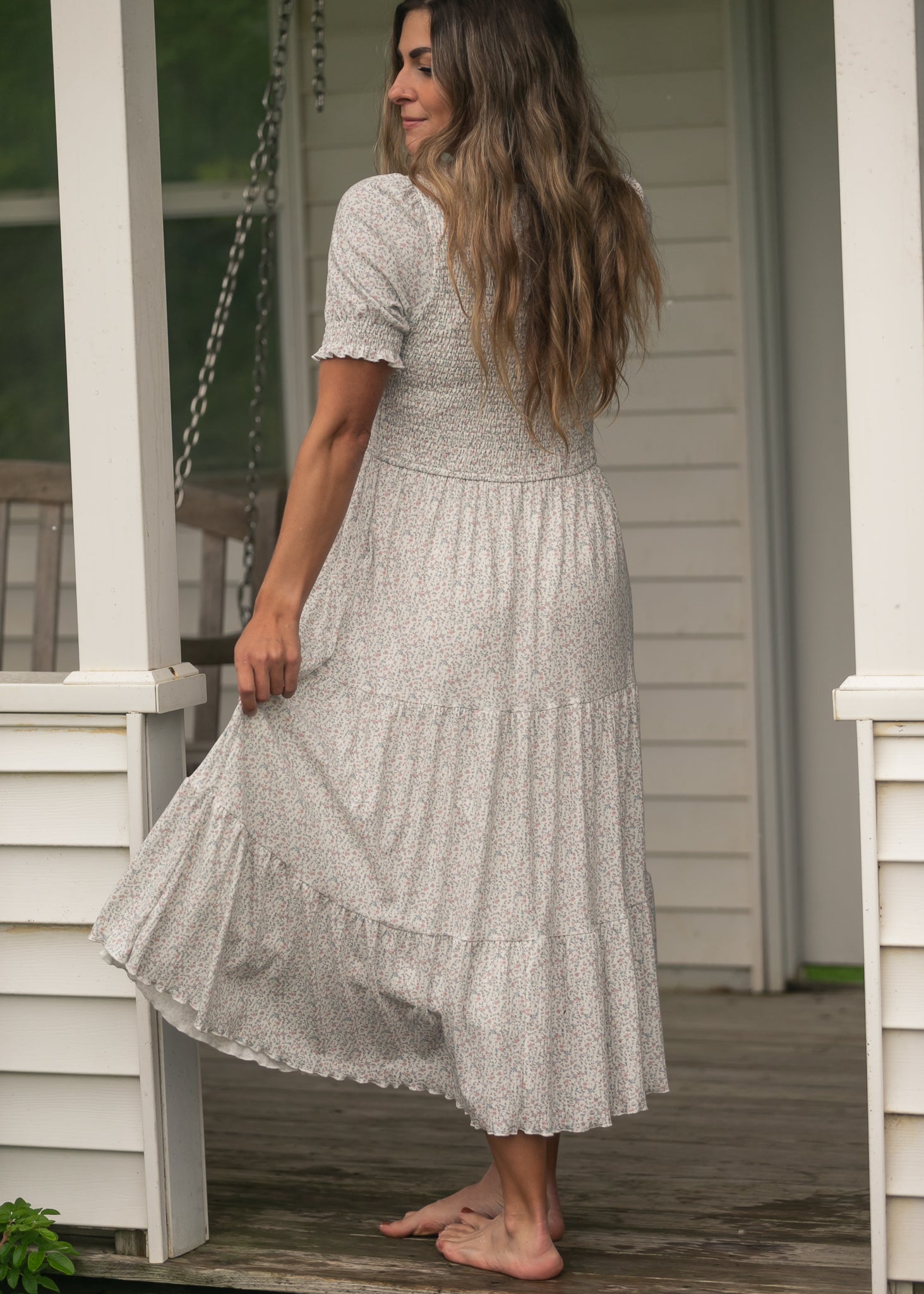 Penelope Smocked Midi Dress IC Dresses