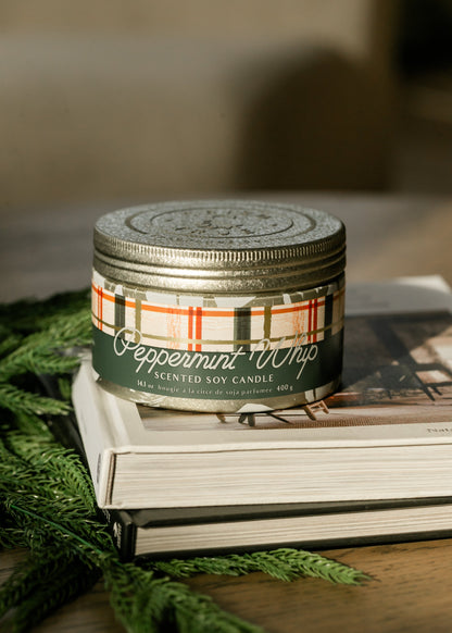 Peppermint Whip Large Tin Candle FF Home + Lifestyle