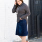 Pinstripe Mock Neck Knit Top FF Tops