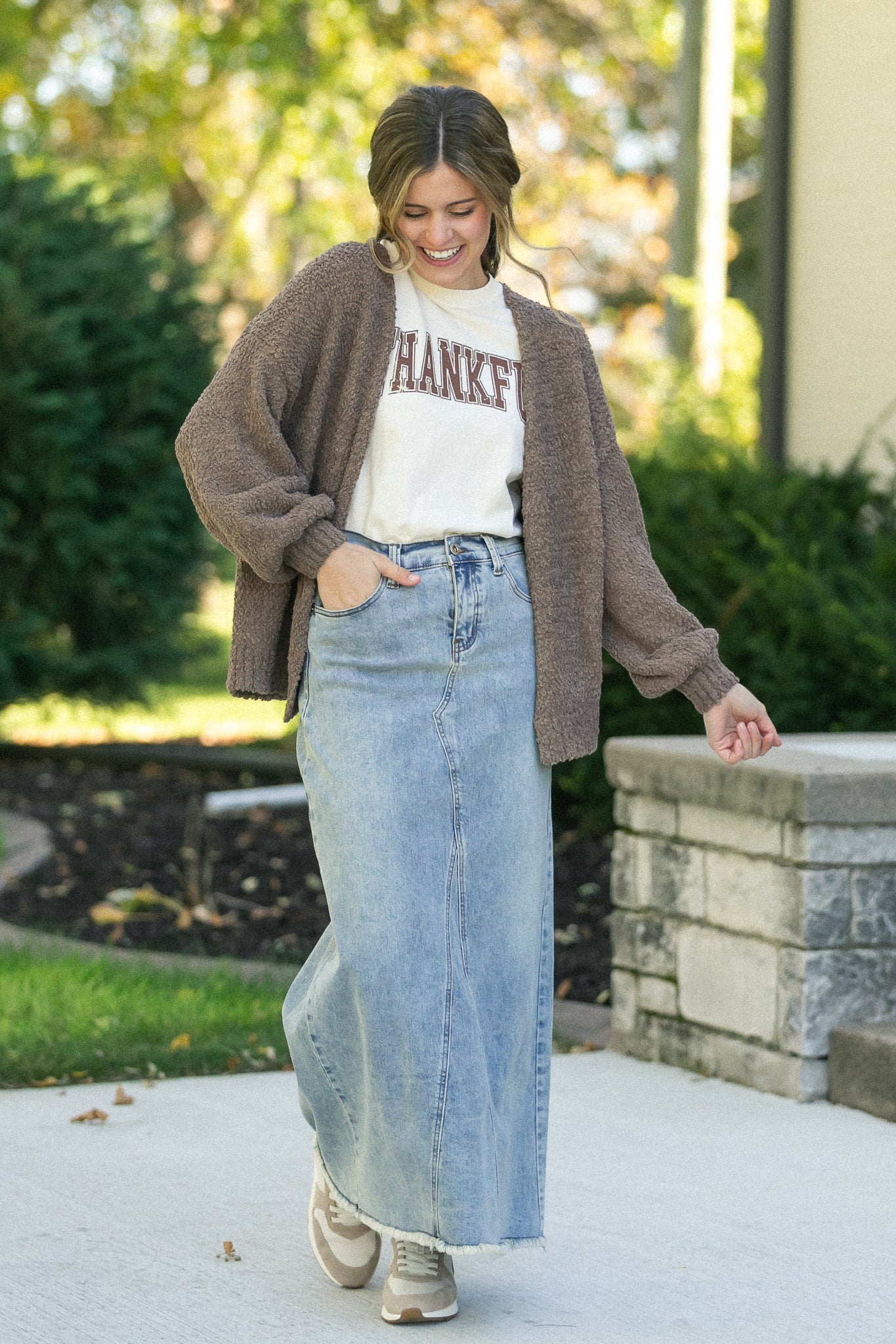 Piper A-line Long Denim Maxi Skirt IC Skirts