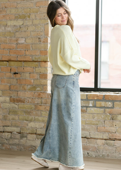 Piper A-line Long Denim Maxi Skirt IC Skirts