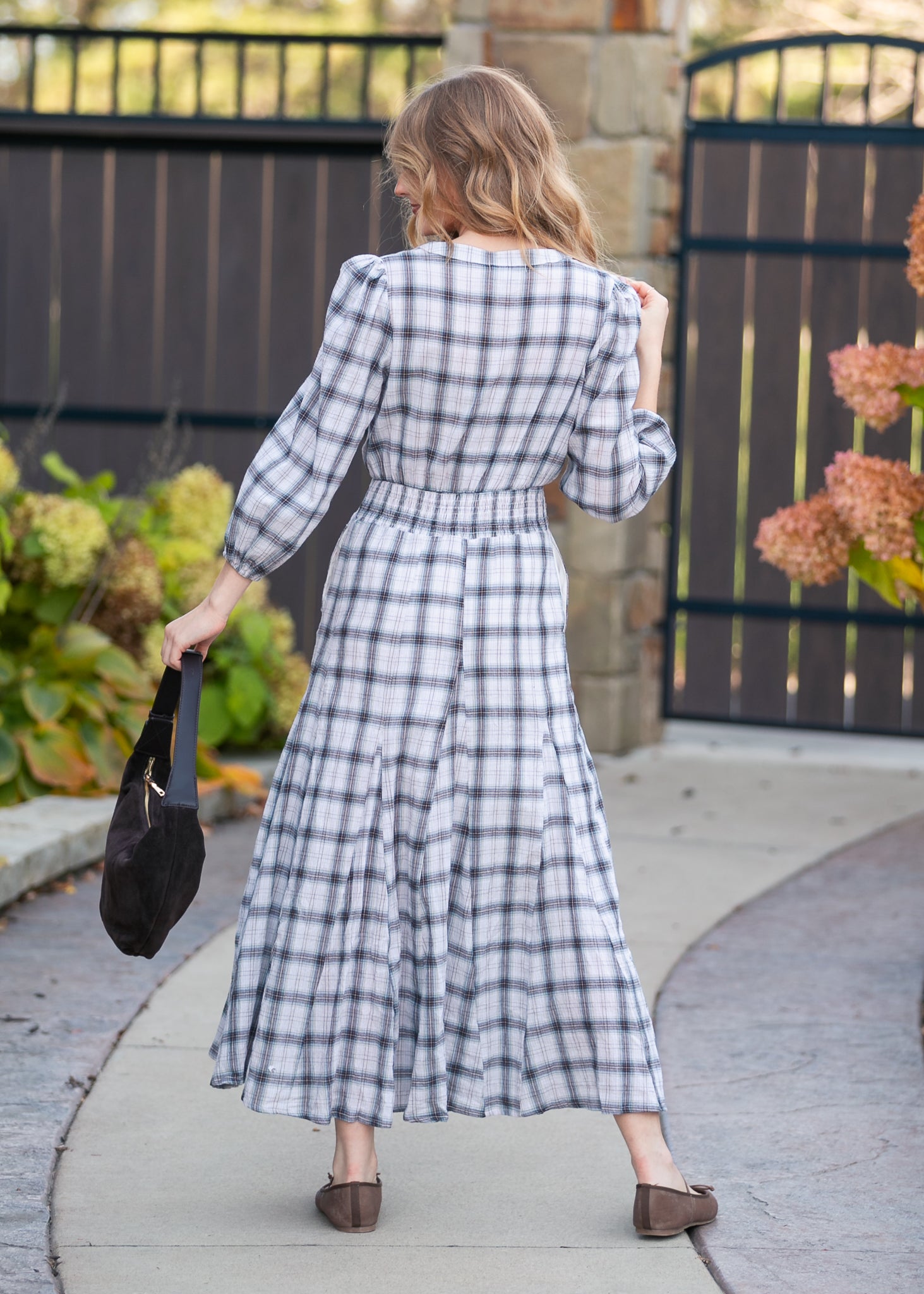 Plaid Button Down Maxi Dress FF Dresses
