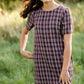 Plaid Fringed Edge Round Neck Shift Midi Dress - FINAL SALE FF Dresses