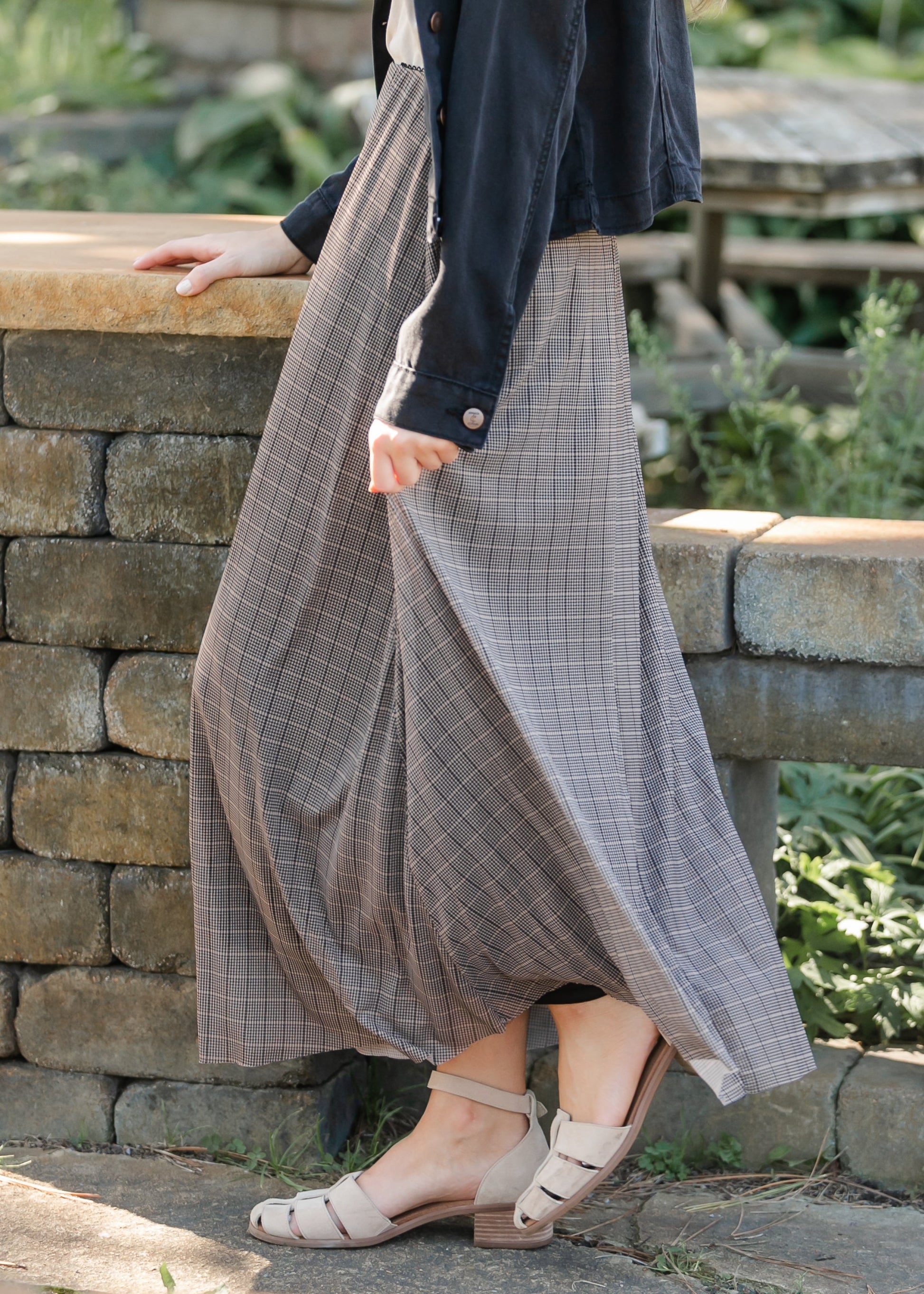 Plaid Mesh A-line Skirt FF Skirts