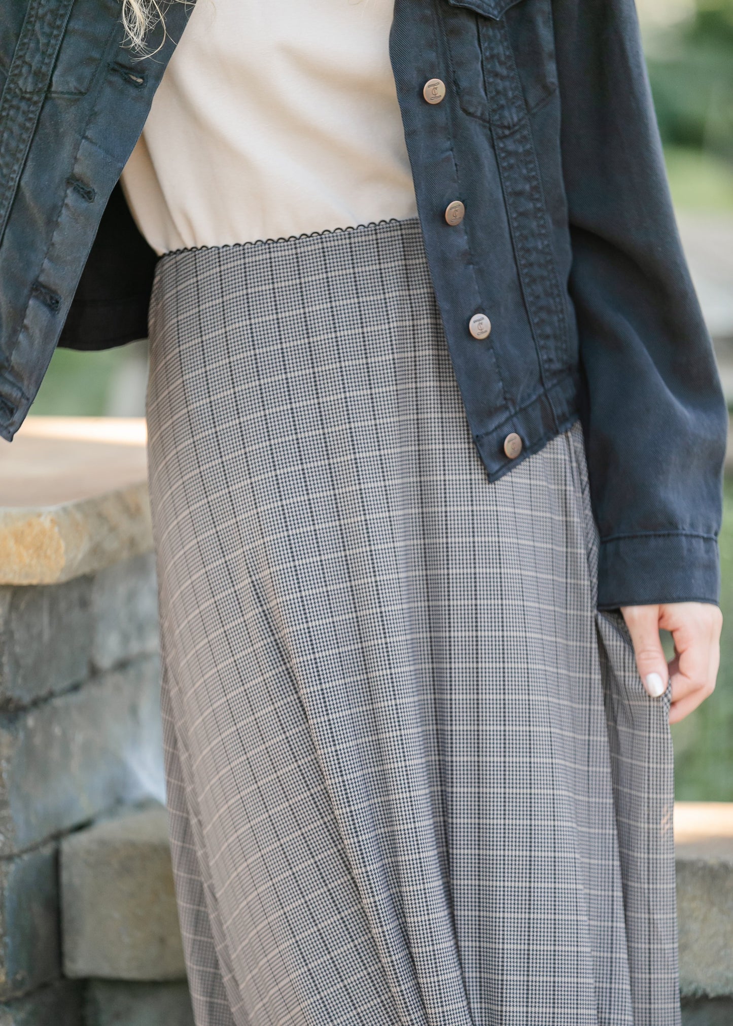 Plaid Mesh A-line Skirt FF Skirts