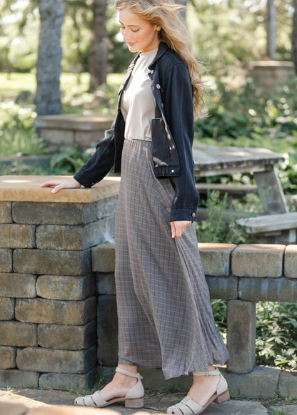 Plaid Mesh A-line Skirt FF Skirts