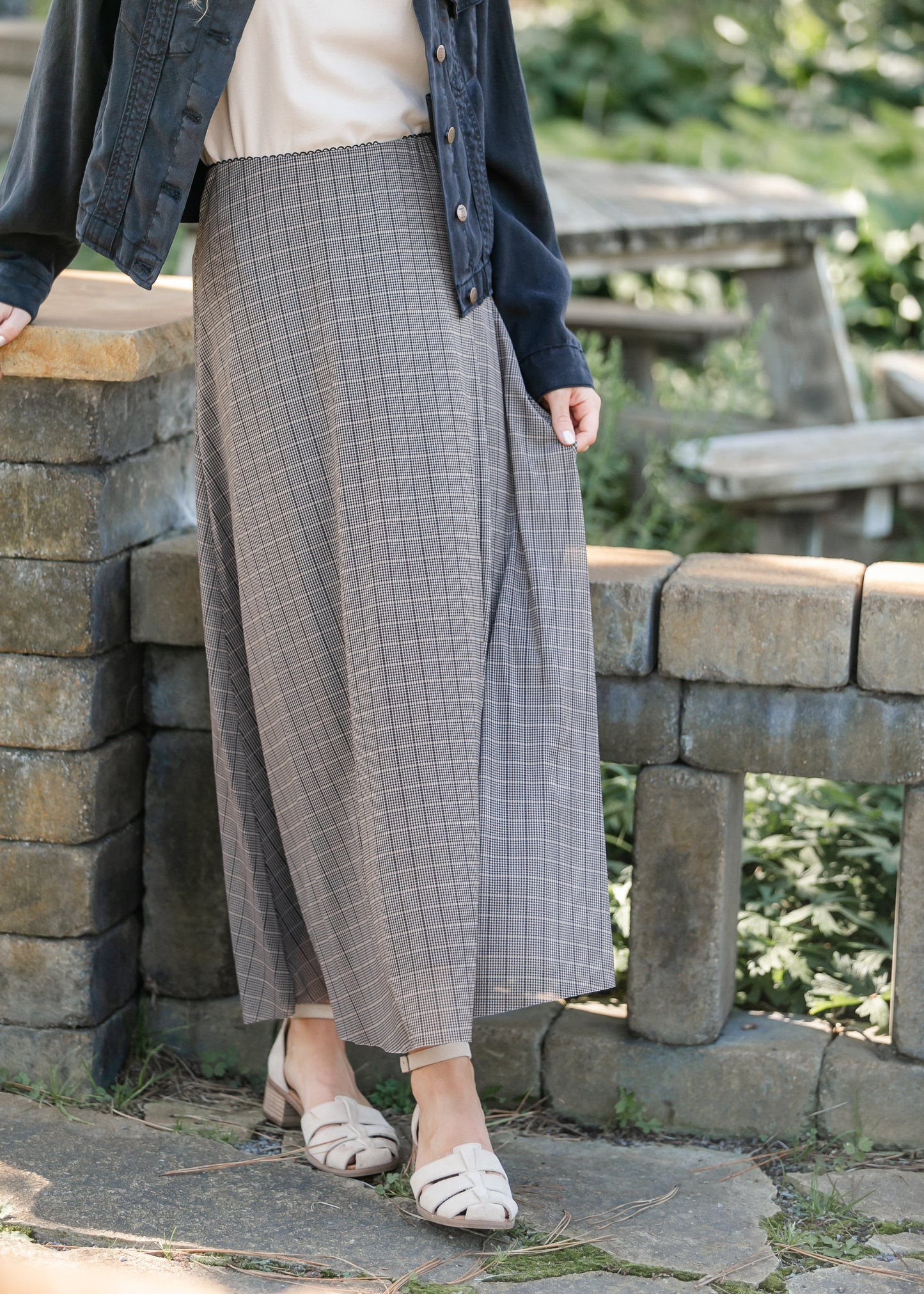 Plaid Mesh A-line Skirt FF Skirts