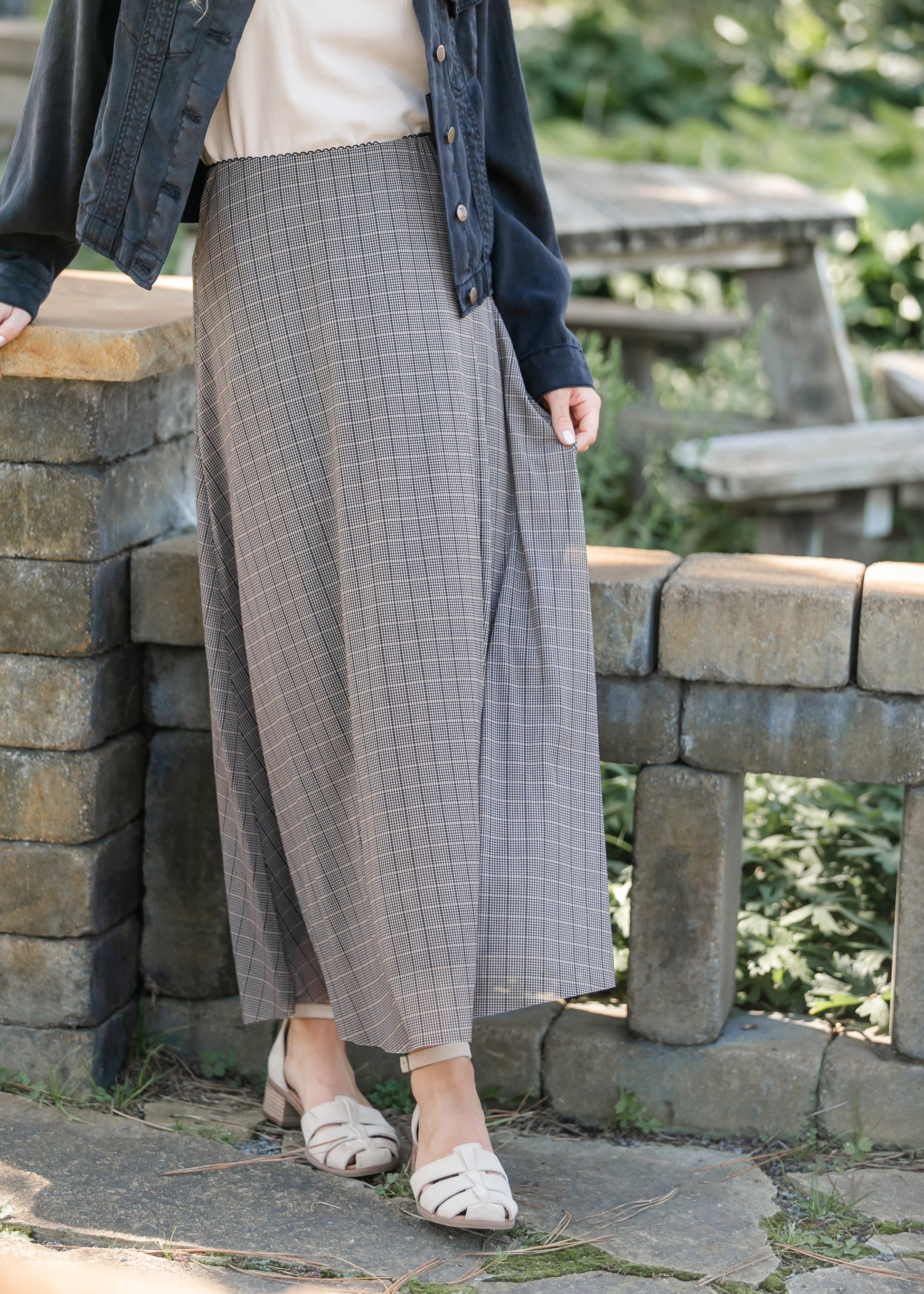 Plaid Mesh A-line Skirt FF Skirts