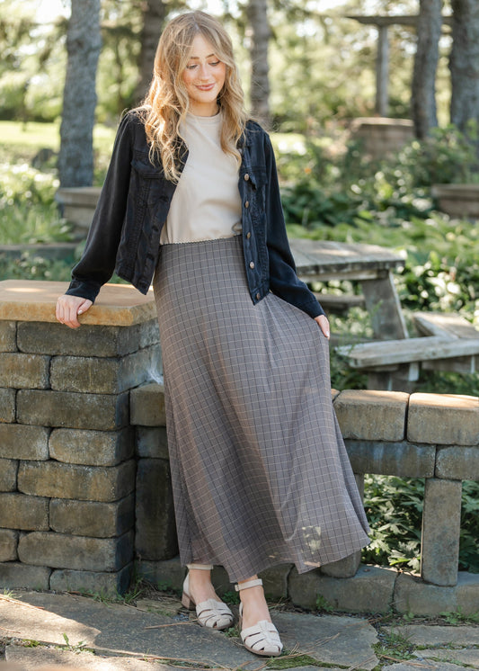 Plaid Mesh A-line Skirt FF Skirts