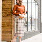Plaid Pencil Midi Skirt-FINAL SALE FF Skirts