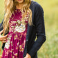 Plum Floral Pocket Midi Dress - FINAL SALE FF Dresses