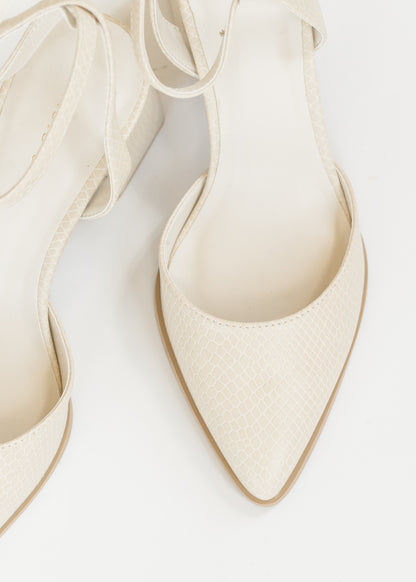 Pointed Toe Ankle Strap Block Heels Shoes