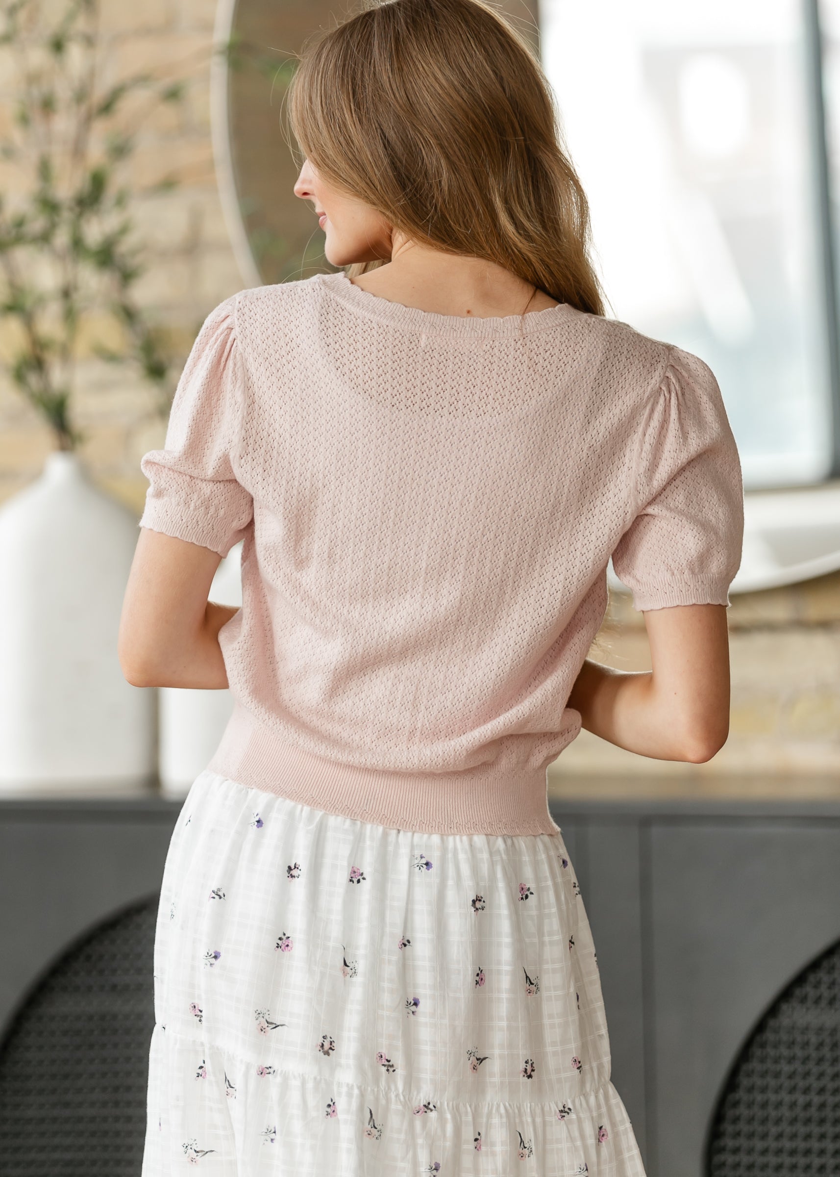 Pointelle Button Front Cardigan FF Layering Essentials