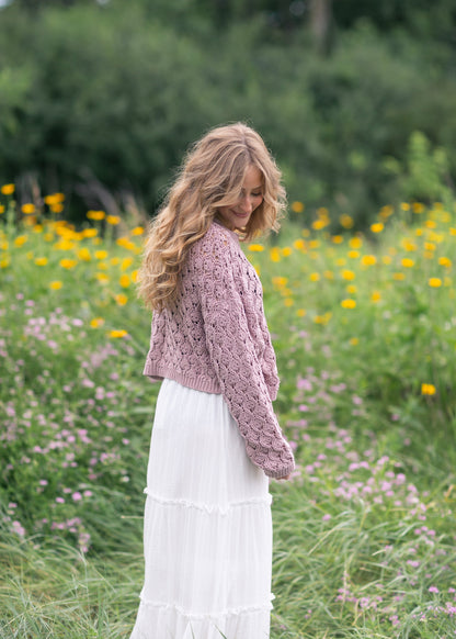 Pointelle Knit Sweater FF Tops