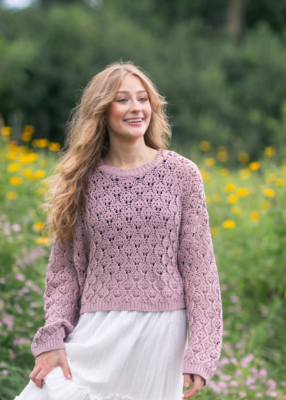 Pointelle Knit Sweater FF Tops