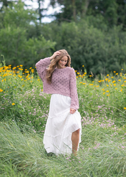 Pointelle Knit Sweater FF Tops