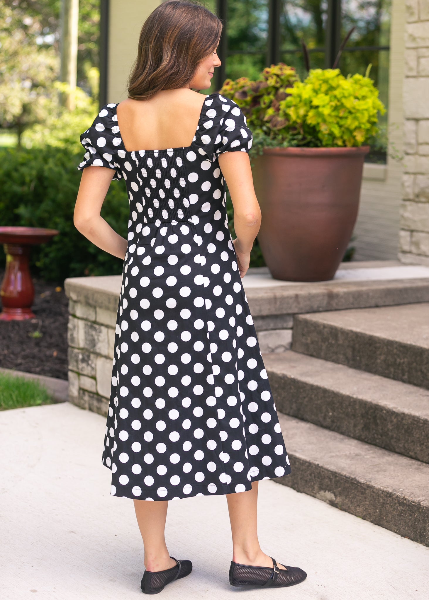Polka Dot Flare Midi Dress FF Dresses