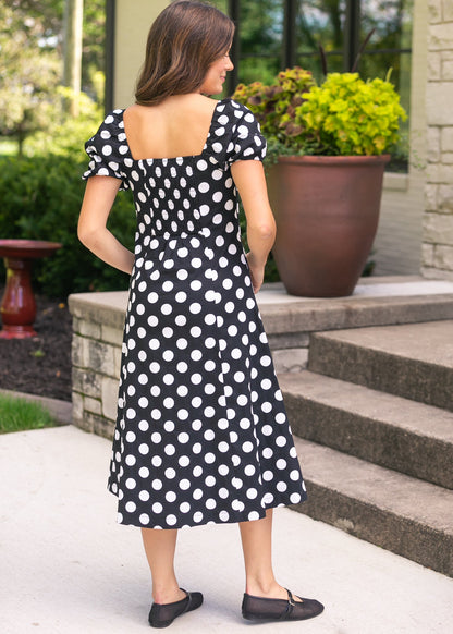 Polka Dot Flare Midi Dress FF Dresses