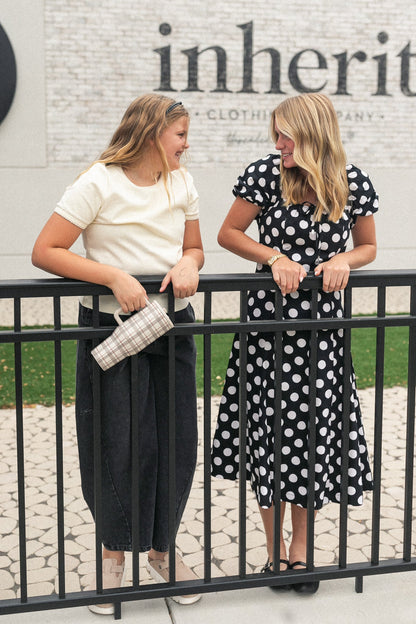 Polka Dot Flare Midi Dress FF Dresses