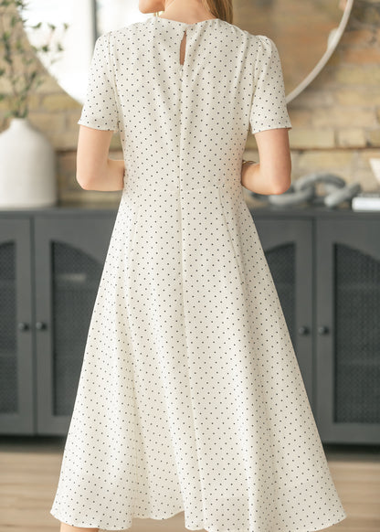 Polka Dot Flutter Sleeve Midi Dress FF Dresses