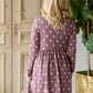 Polka Dot Long Sleeve Knit Midi Dress - FINAL SALE FF Dresses