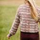 Pom Pom Striped Crew Neck Balloon Sleeve Sweater FF Tops