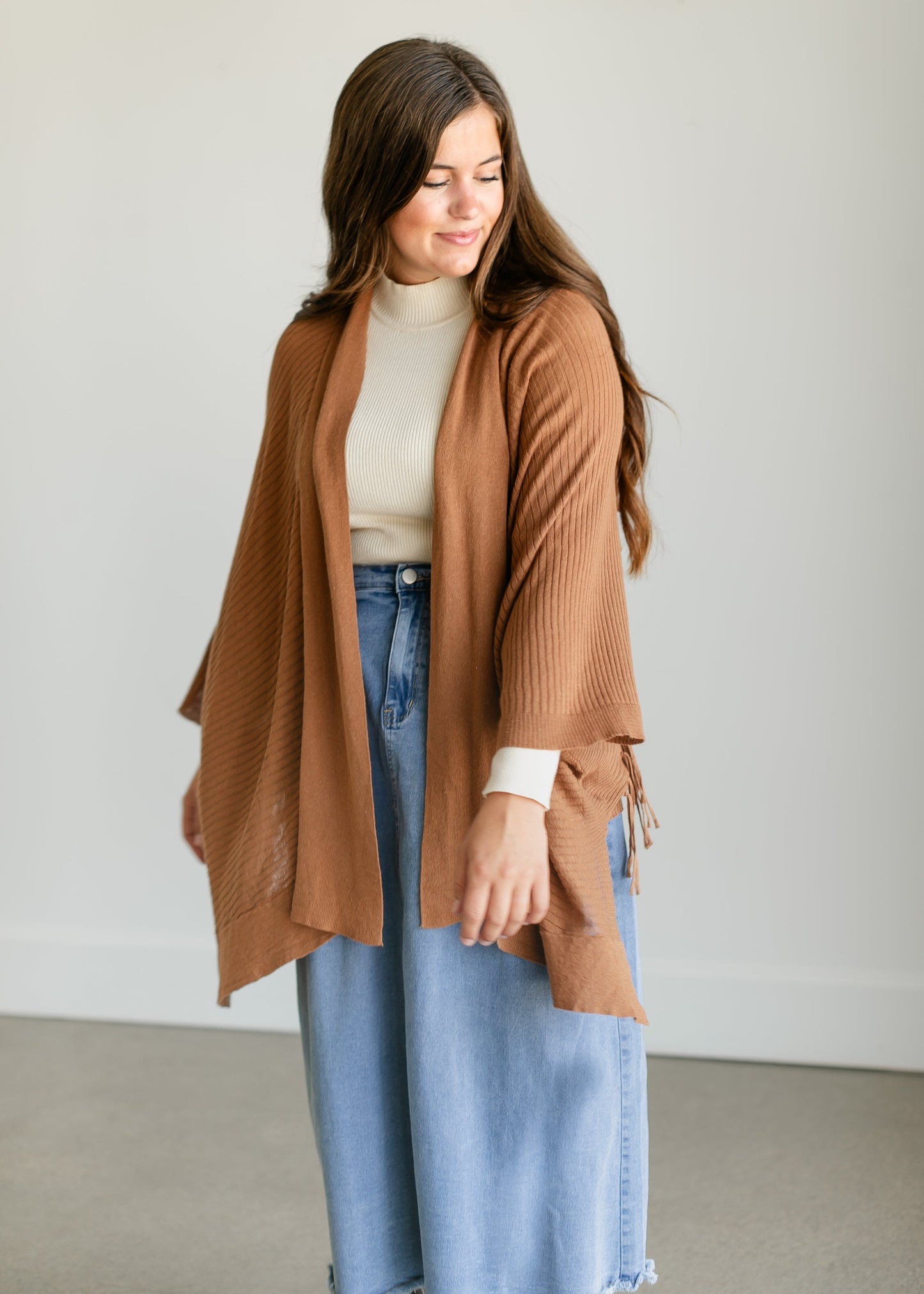 Positano Fringe Wrap Cardigan FF Tops