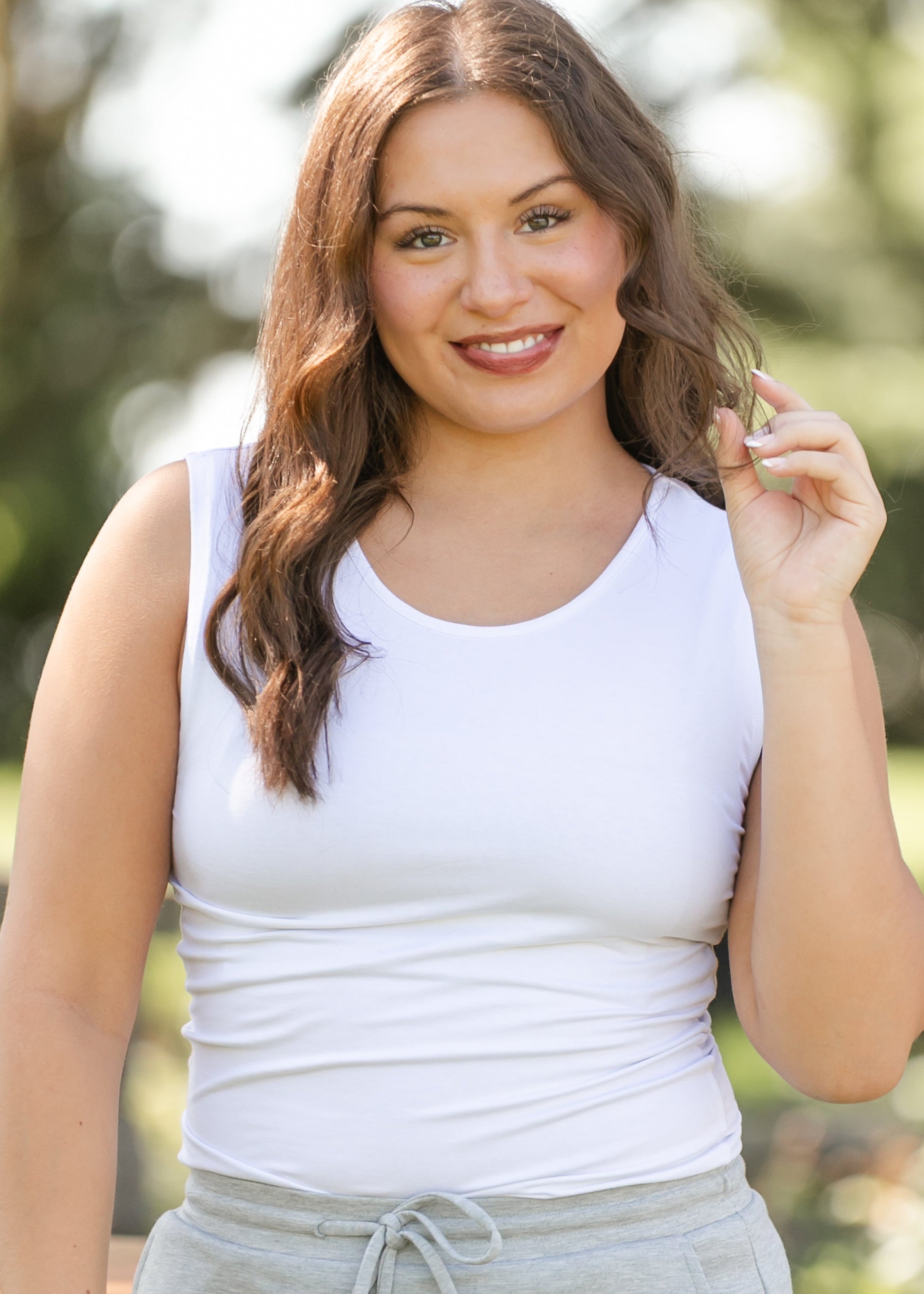 Premium Basic Layering Tank Top IC Tops White / XS
