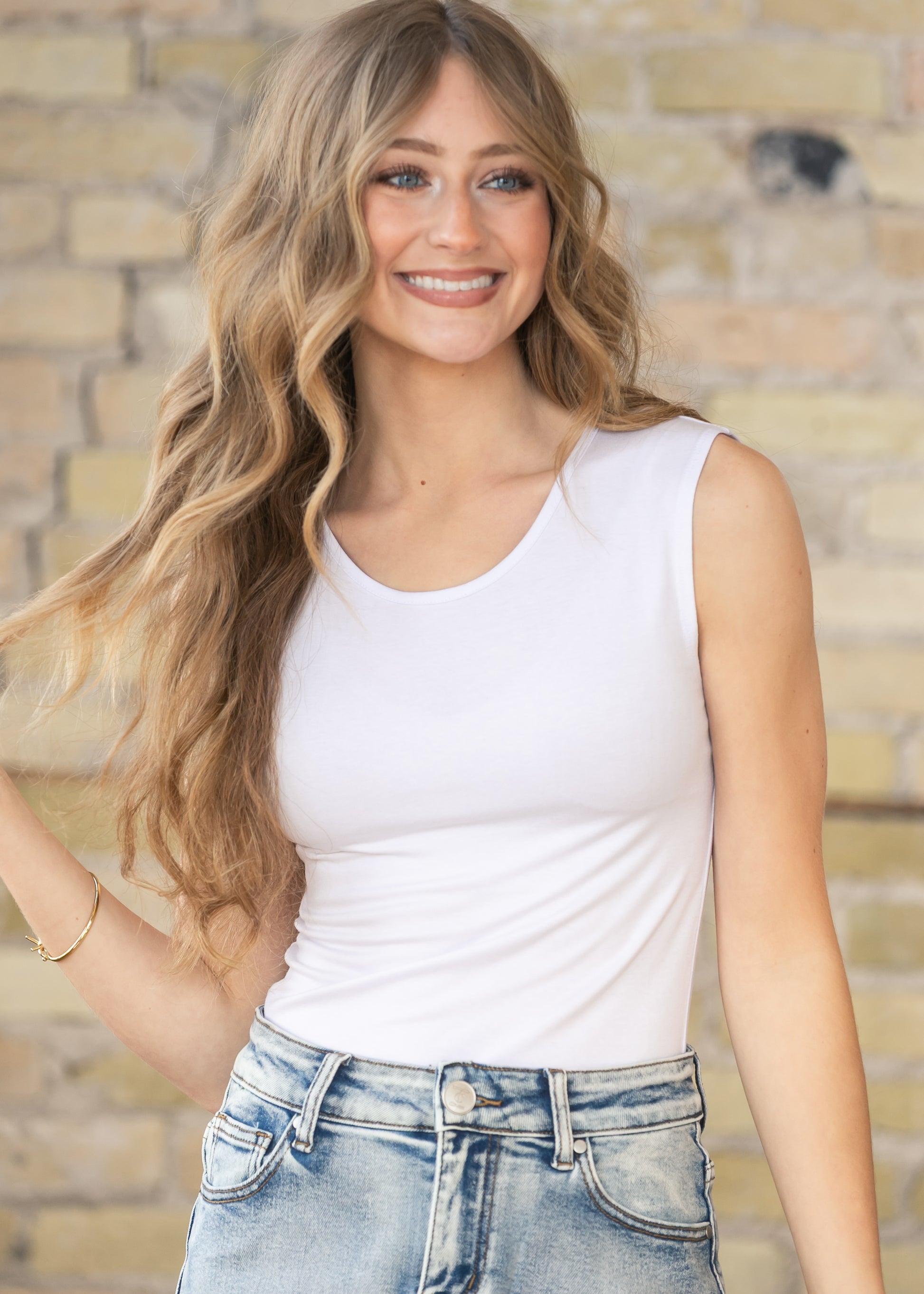 Premium White Basic Layering Tank Top IC Tops XS
