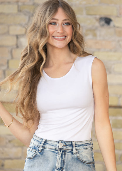 Premium White Basic Layering Tank Top IC Tops XS