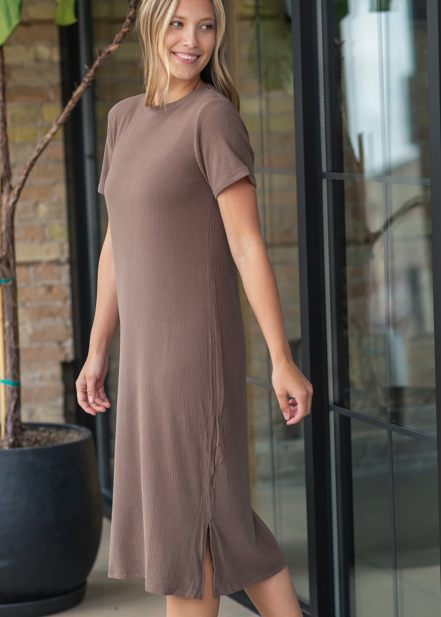 Preorder Baylor Ribbed Tee Shirt Dress IC Dresses